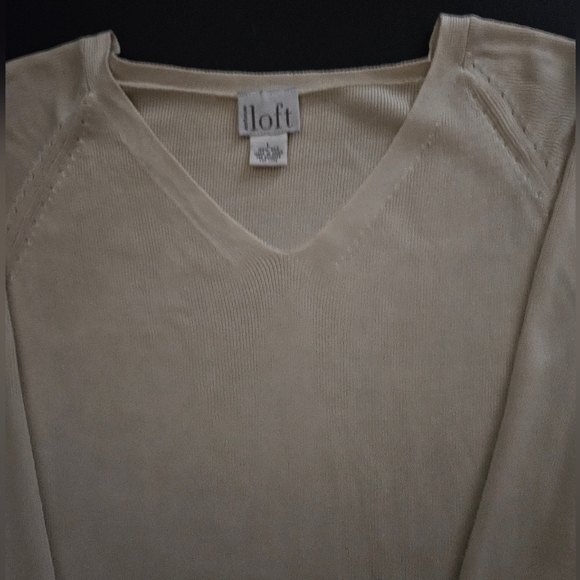 LOFT 100% Silk Off White Jersey - NWOT - Size L - Picture 4 of 6